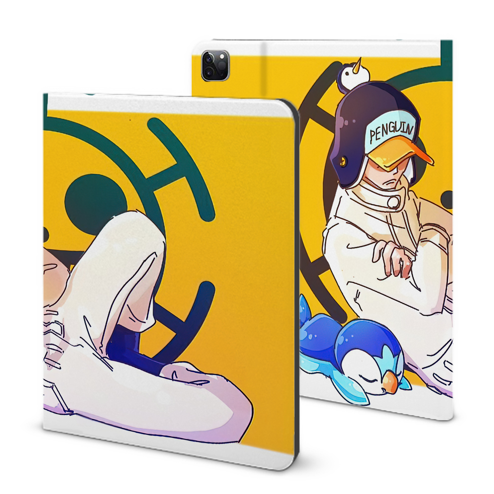 ワンピース ONE PIECE IPad ケース ブック型 PUレザー TPU 耐衝撃 軽量 薄型 ペン収納なし 全面保護 IPad 各モデル対応